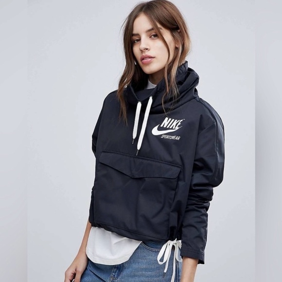 Nike Jackets & Blazers - Nike Sportswear Archive Women's Pullover Anorak Bomber Jacket Black XS
